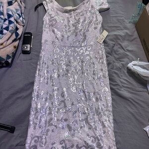 Eliza J Silver Sequin Wedding Dress